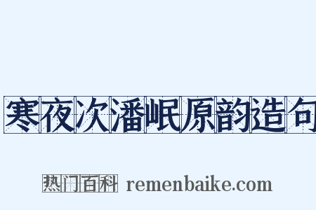 寒夜次潘岷原韵造句是什么意思的图片